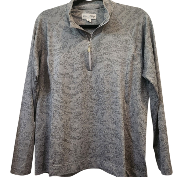 Sport Haley Quarter Zip Pullover Size Large Gray Geometric Golf Tennis Active - Picture 1 of 7